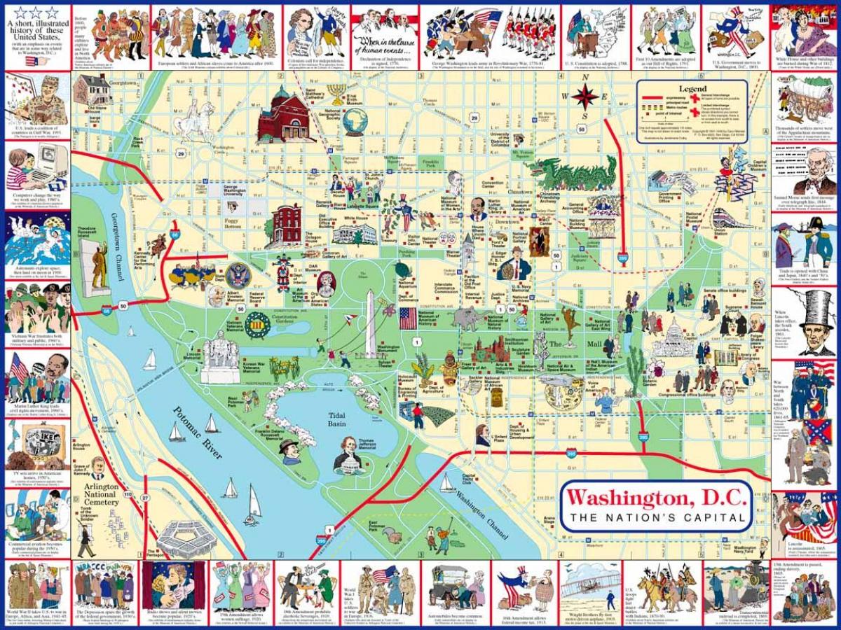 华盛顿的旅游地图