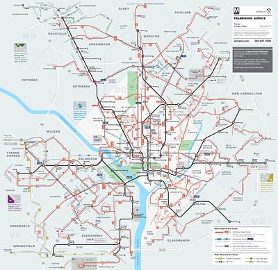华盛顿的地铁车的地图