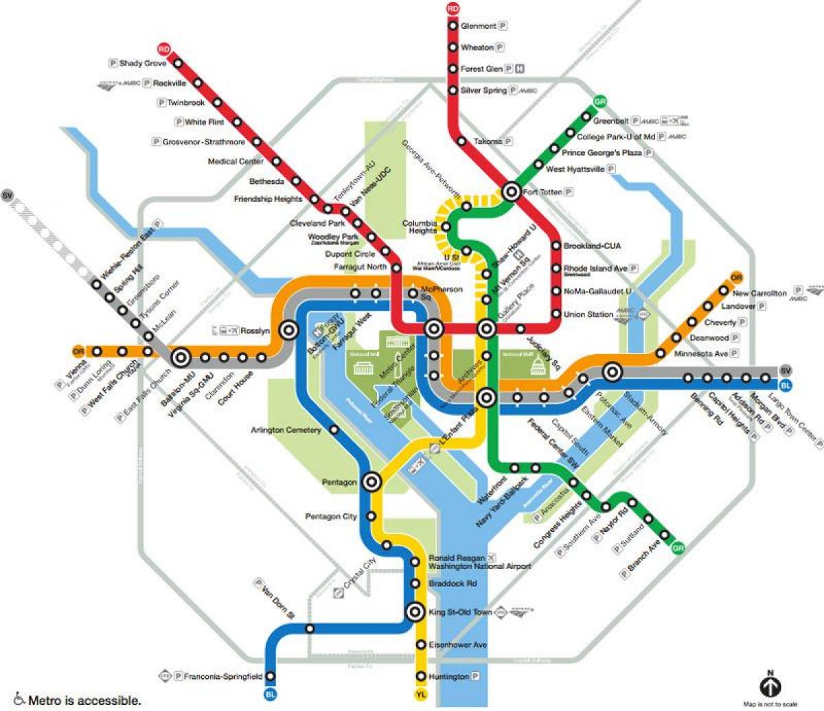 华盛顿的火车的地图