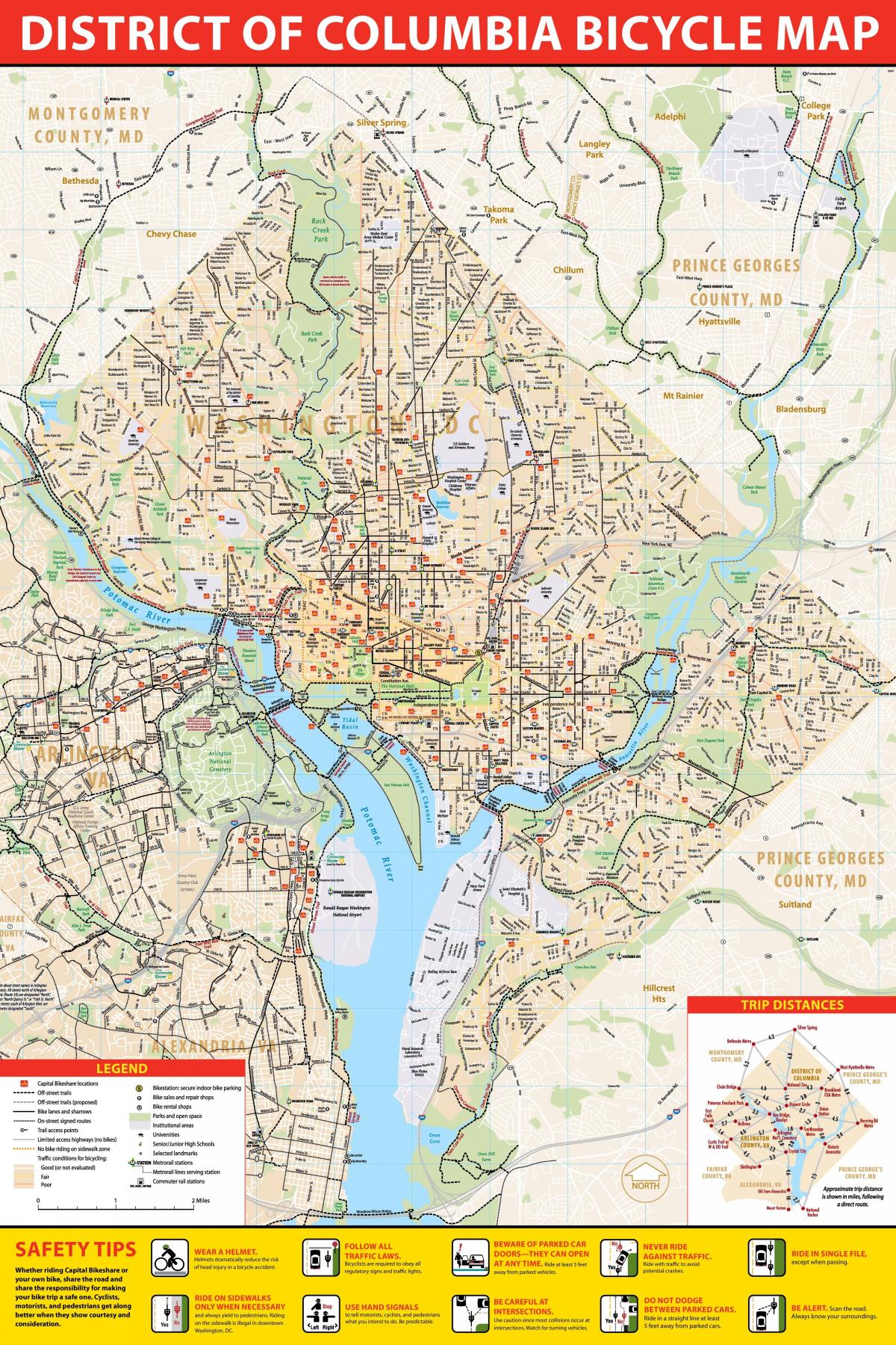 华盛顿特区自行车的地图