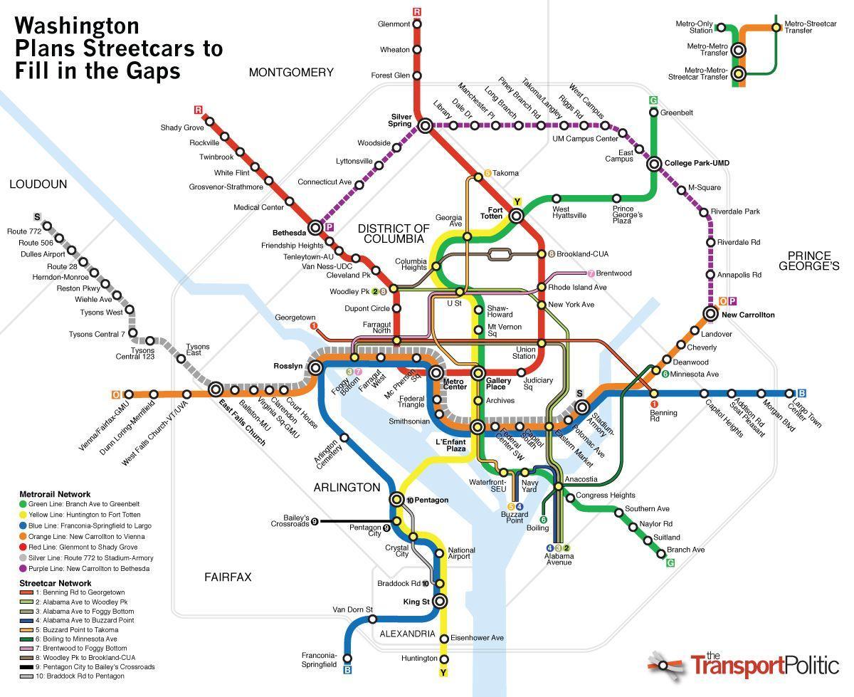 华盛顿公共交通运输地图