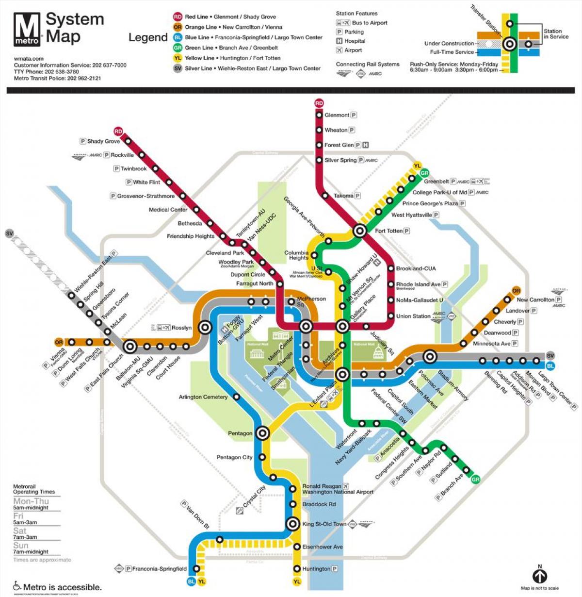 华盛顿的地铁图2015年