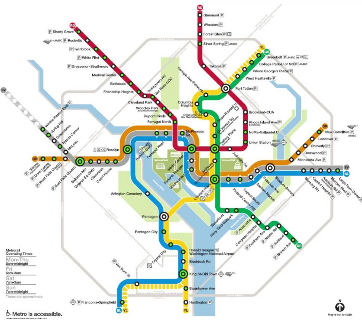 华盛顿地铁站地图