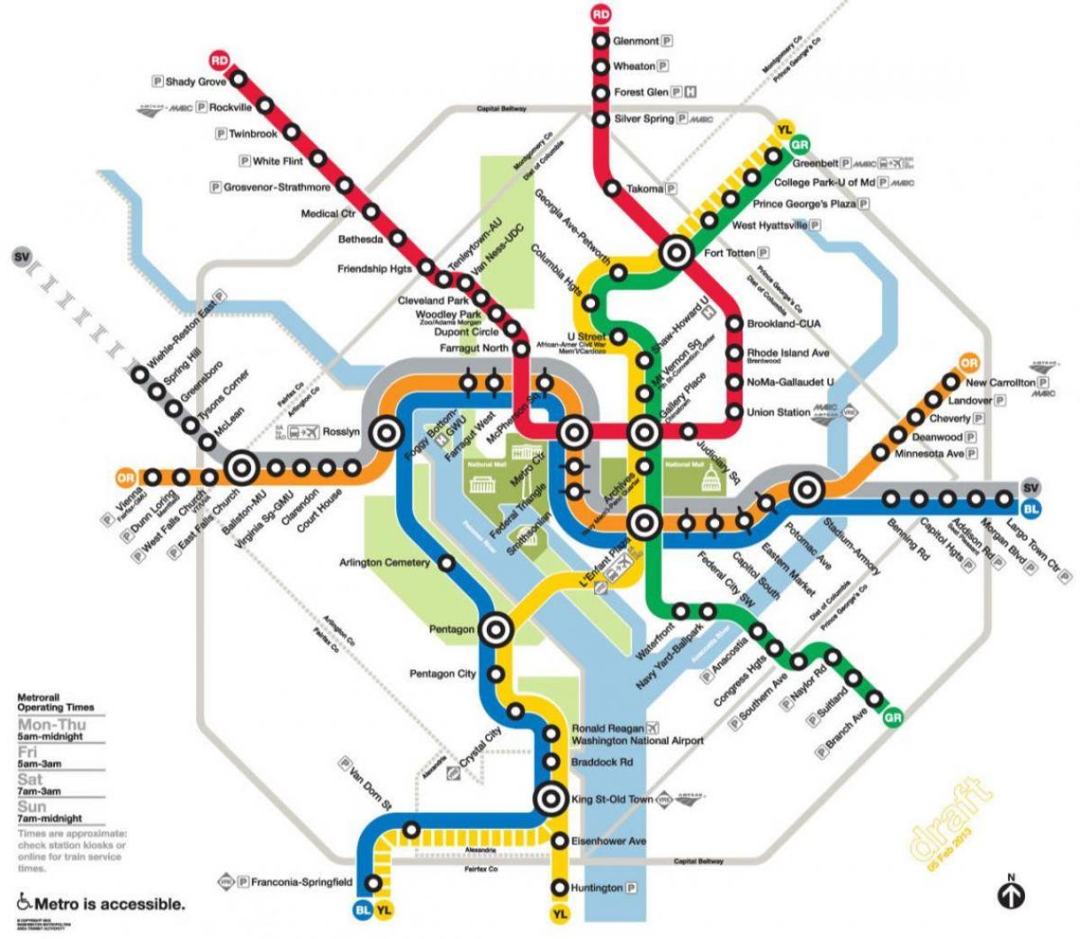 华盛顿的地铁图