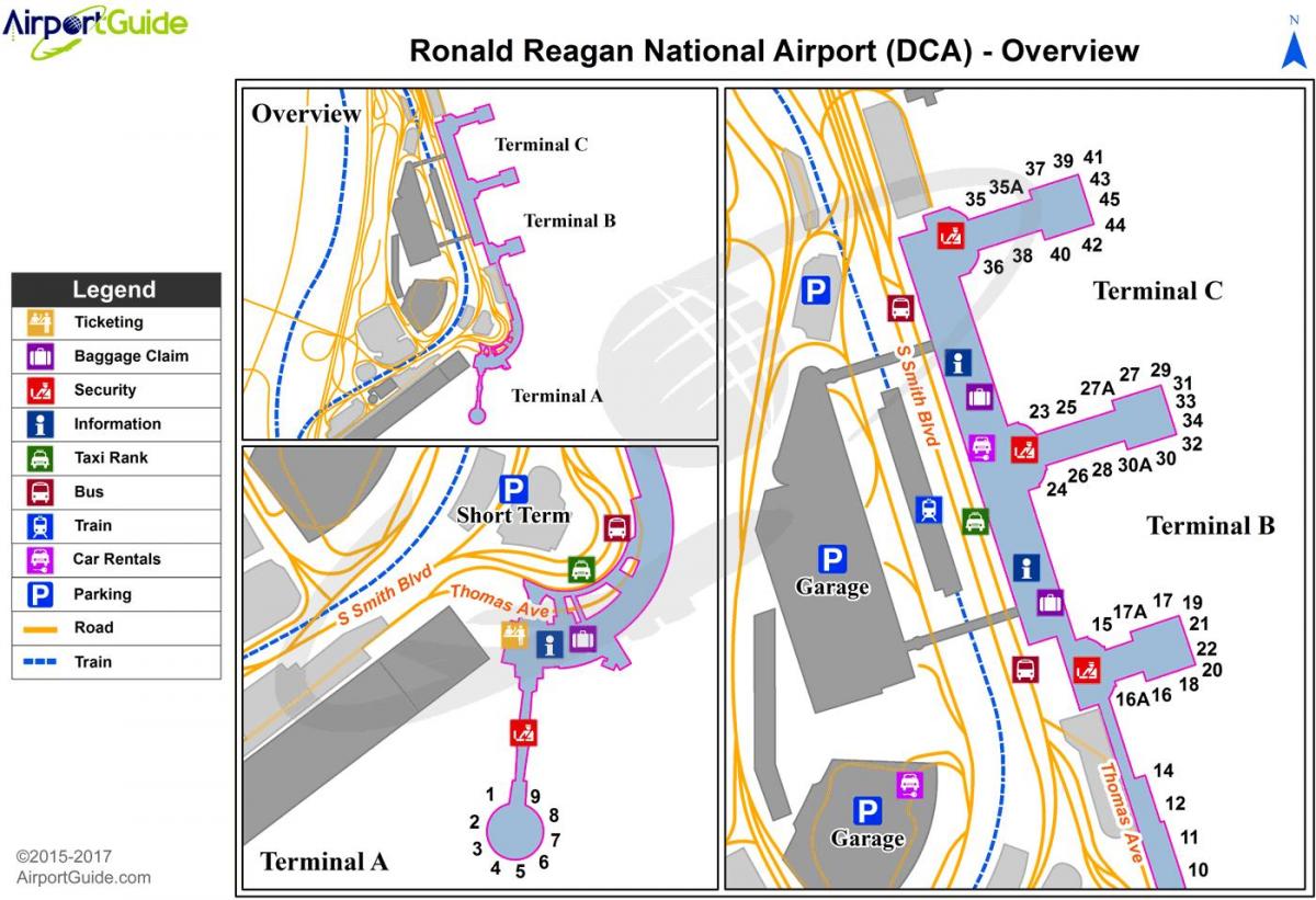 华盛顿国际机场的地图