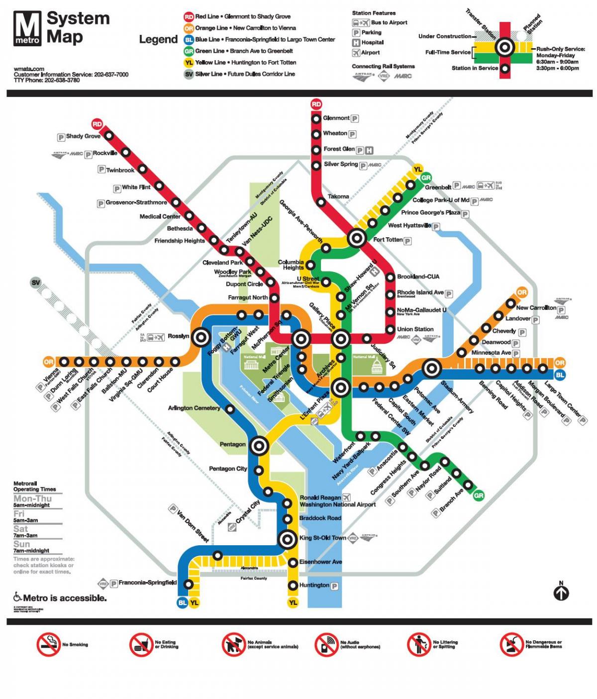 地图上的轨道交通系统的地图dc