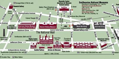 华盛顿特区政府建筑物的地图