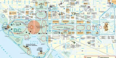 地图的国会山的白宫