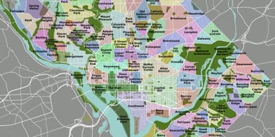 地图dc和周边地区