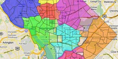 华盛顿特区的病房地图
