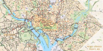 华盛顿特区自行车的地图