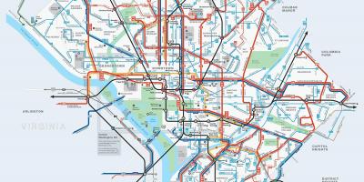 华盛顿的巴士路线的地图