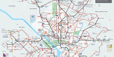 华盛顿的地铁车的地图
