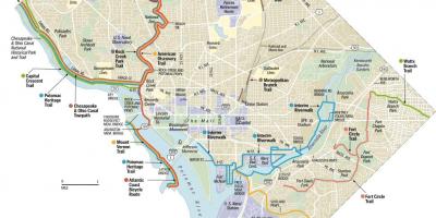 华盛顿特区自行车道的地图