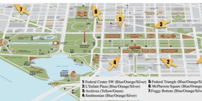 华盛顿特区的国家广场的地图