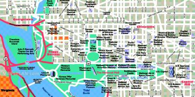 华盛顿特区的旅游景点地图