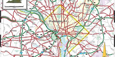 华盛顿的地铁路线图复盖街