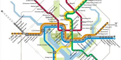 华盛顿特区地铁线图的银行