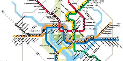 华盛顿特区地铁线的地图