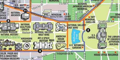 地图华盛顿特区博物馆和纪念碑