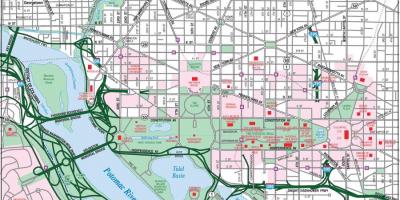 华盛顿市中心的地图