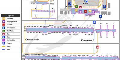 杜勒斯机场终端的地图