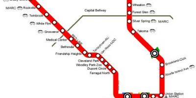 华盛顿地铁红线地图