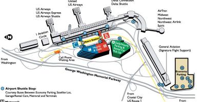 罗纳德*里根华盛顿国际机场的地图